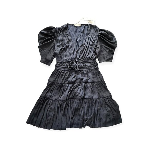 Ulla Johnson Azaria Dress Midnight Plissé Satin Mini Size 12 NWT $575 - Picture 6 of 15